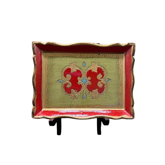 Vintage Set of 2 Masi Hand Painted & Lacquered Trays Signed by the Artist - Picture 3 of 5